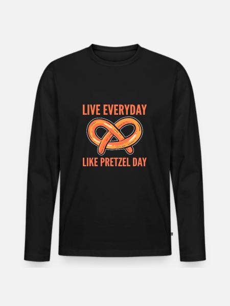 pretzel - Men's Premium Organic Long Sleeve Shirt - black