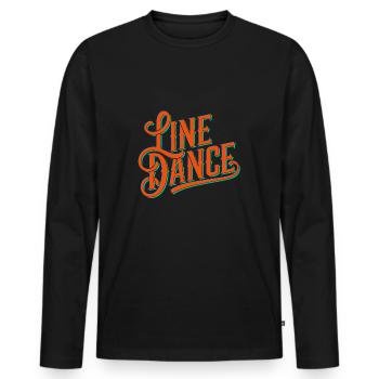 Line Dance Design for Dancers and Dance Group - Men's Premium Organic Long Sleeve Shirt - black - Front - Nico (187cm)