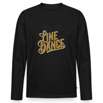 Line Dancing Country Dance - Line Dance Tanzen - Men's Premium Organic Long Sleeve Shirt - black - Front - Nico (187cm)