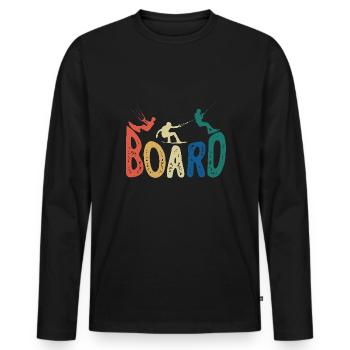 Wakeboarder Wakeboard Wakesurf Wakeboard - T-shirt manches longues Premium bio Homme - noir - Devant - Nico (187cm)