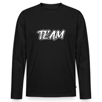 Team, white - Men's Premium Organic Long Sleeve Shirt - black - Front - Nico (187cm)