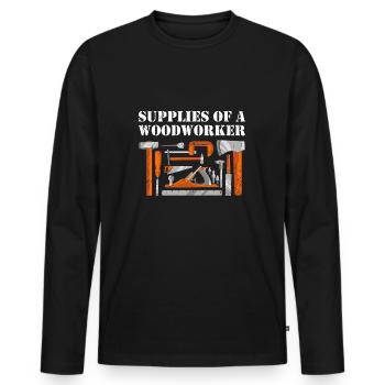 Carpenter Supplies Of A Woodworker Woodworking - Men's Premium Organic Long Sleeve Shirt - black - Front - Nico (187cm)