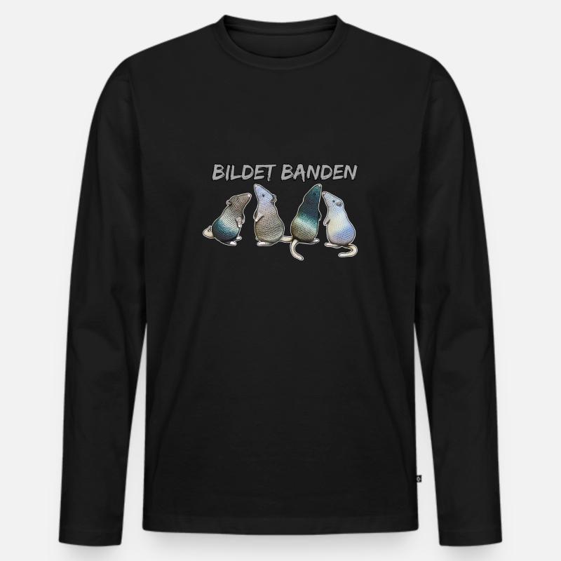 Ratten - Bildet Banden - Männer Premium Bio Langarmshirt - Schwarz