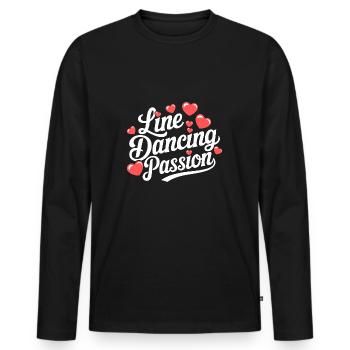 Line Dancing Country Dance - Line Dance Tanzen - Men's Premium Organic Long Sleeve Shirt - black - Front - Nico (187cm)