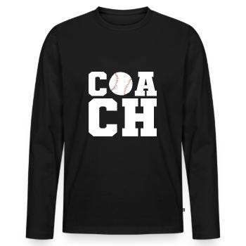 Softball Softball Player Coach - Men's Premium Organic Long Sleeve Shirt - black - Front - Nico (187cm)