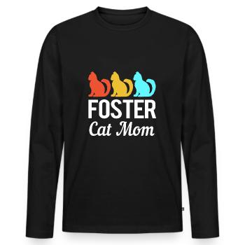 Katzenrettung Tierrechte Tierrettung Tierheim - Männer Premium Bio Langarmshirt - Schwarz - Vorne - Nico (187cm)