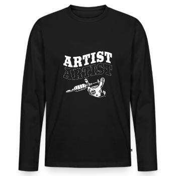 Tattoo Artist Tattoo Artist Tattooed Tattoo - Men's Premium Organic Long Sleeve Shirt - black - Front - Nico (187cm)