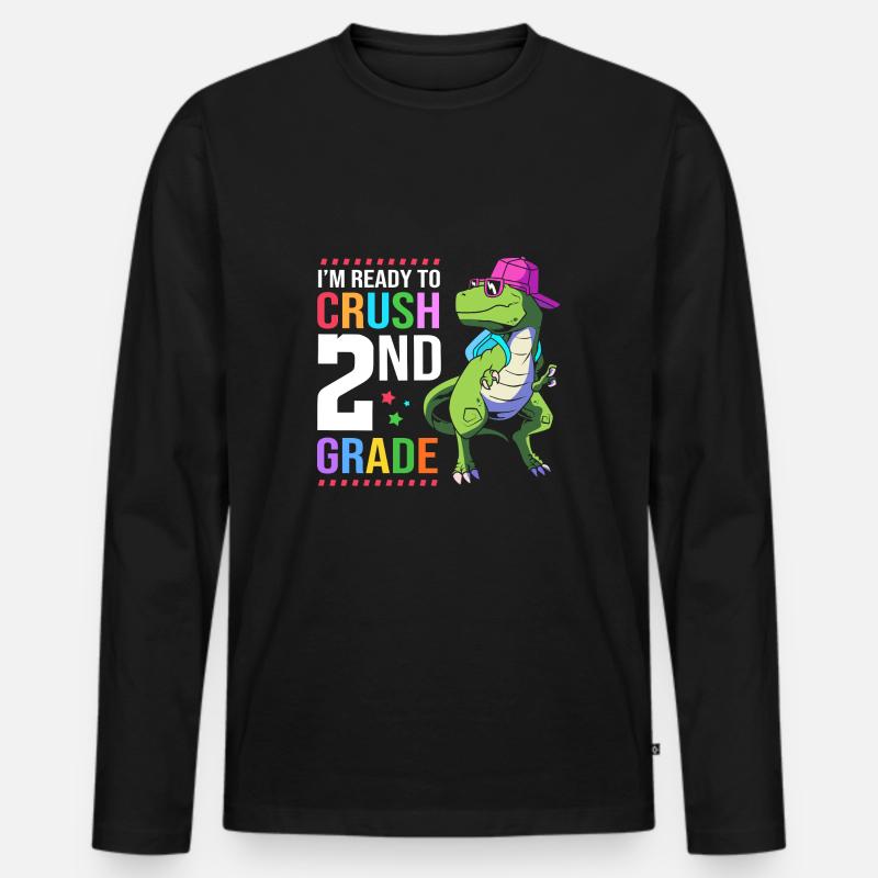 2. Klasse - Männer Premium Bio Langarmshirt - Schwarz