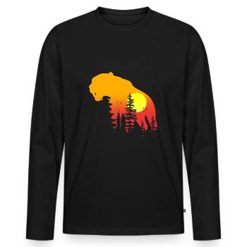 Säbelzahntiger - Männer Premium Bio Langarmshirt - Schwarz - Vorne - Nico (187cm)