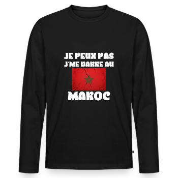 I Can't I Leave in Morocco Reisegeschenk - Männer Premium Bio Langarmshirt - Schwarz - Vorne - Nico (187cm)