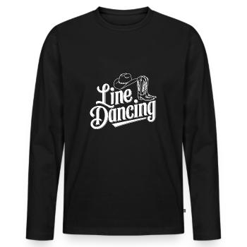 Line Dancing Country Dance - Line Dance Tanzen - Men's Premium Organic Long Sleeve Shirt - black - Front - Nico (187cm)