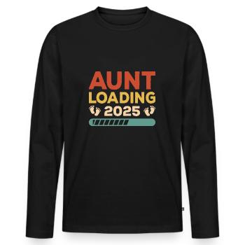 Aunt Loading 2023 Tante Nichte Neffe Geburt - Männer Premium Bio Langarmshirt - Schwarz - Vorne - Nico (187cm)