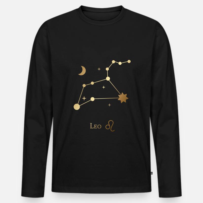 Leo/Löwe - Männer Premium Bio Langarmshirt - Schwarz