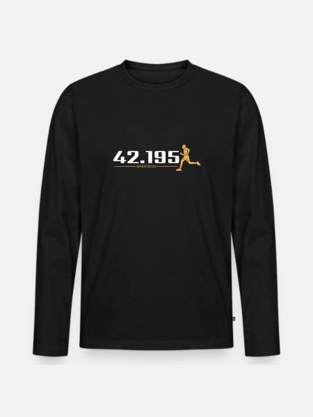 42.195 MARATHON - Men's Premium Organic Long Sleeve Shirt - black