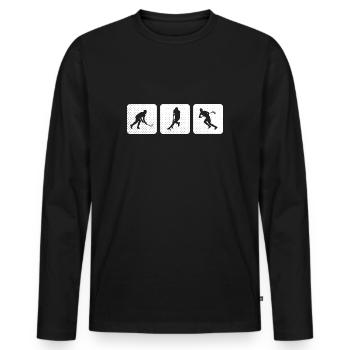 Floorball Floorball Game Design Floorball Joueur - T-shirt manches longues Premium bio Homme - noir - Devant - Nico (187cm)