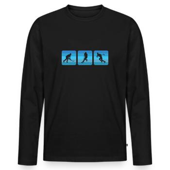 Floorball Floorball Silhouettes Floorball Players - Men's Premium Organic Long Sleeve Shirt - black - Front - Nico (187cm)