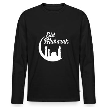 Aïd Moubarak Islam Musulman Ramadan Moubarak Cadeau - T-shirt manches longues Premium bio Homme - noir - Devant - Nico (187cm)