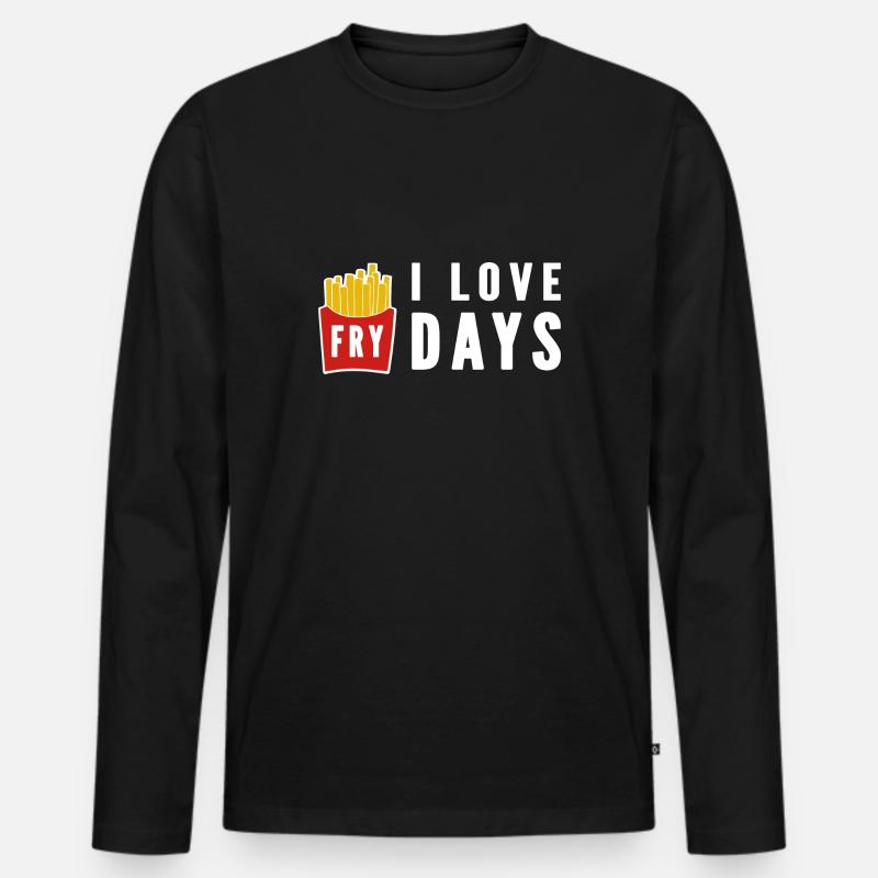 I Love Fry Days - Männer Premium Bio Langarmshirt - Schwarz