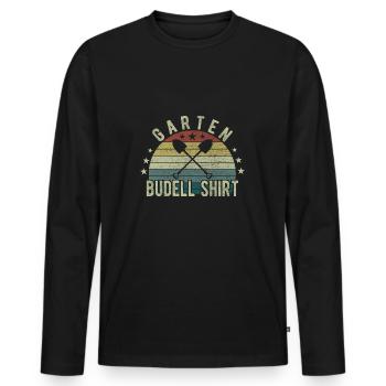 Garten Buddel Shirt Hobbygärtner Gärtnerin Gärtner - Männer Premium Bio Langarmshirt - Schwarz - Vorne - Nico (187cm)