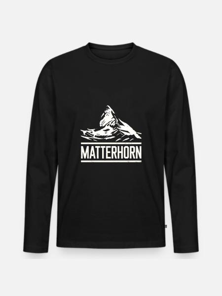 Cervin, Zermatt, Alpes suisses, Randonnée - T-shirt manches longues Premium bio Homme - noir