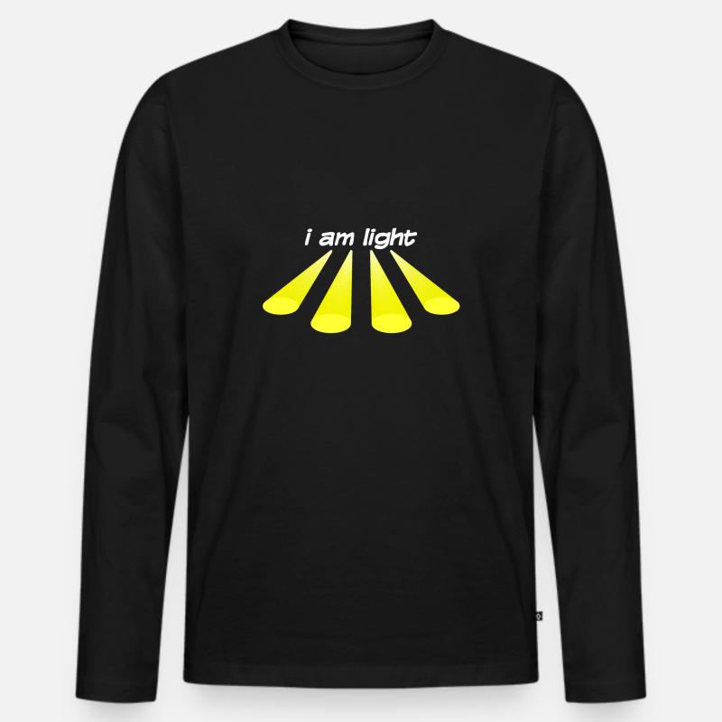 i am light - Männer Premium Bio Langarmshirt - Schwarz
