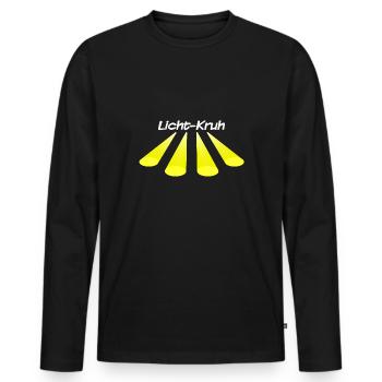 Licht-Kruh - Licht-Crew - Männer Premium Bio Langarmshirt - Schwarz - Vorne - Nico (187cm)