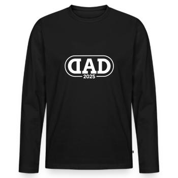 Dad 25 Dad Baby Dad 2025 Father's Day - Men's Premium Organic Long Sleeve Shirt - black - Front - Nico (187cm)