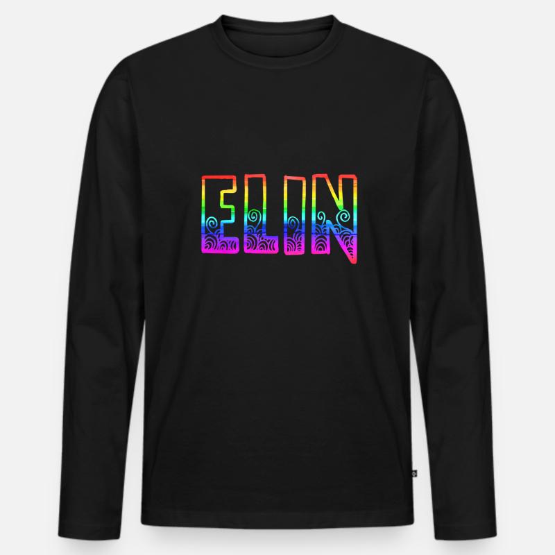 elin rs regenbogen - Männer Premium Bio Langarmshirt - Schwarz