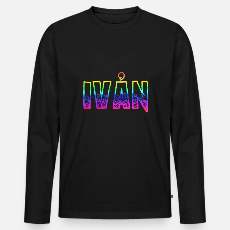 ivån rs regenbogen - Männer Premium Bio Langarmshirt - Schwarz