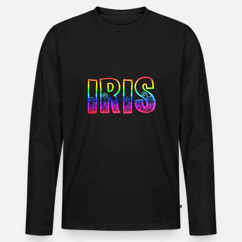 iris rs regenbogen - Männer Premium Bio Langarmshirt - Schwarz