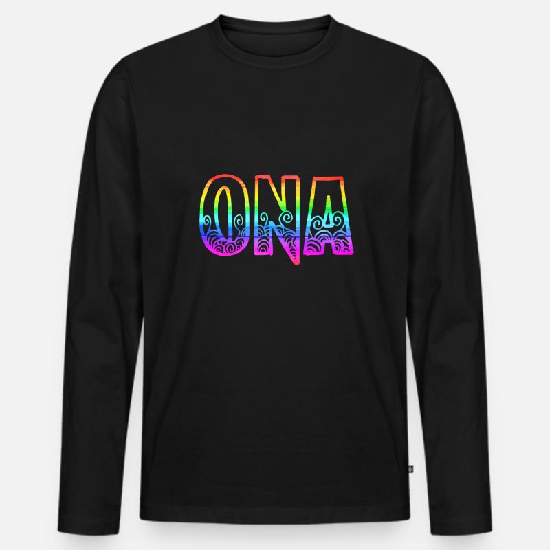 ona rs regenbogen - Männer Premium Bio Langarmshirt - Schwarz