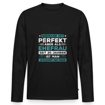 Hochzeitstag Jubiläum Verheiratet Ehe Ehefrau - Männer Premium Bio Langarmshirt - Schwarz - Vorne - Nico (187cm)