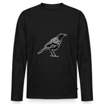 Crow - Men's Premium Organic Long Sleeve Shirt - black - Front - Nico (187cm)