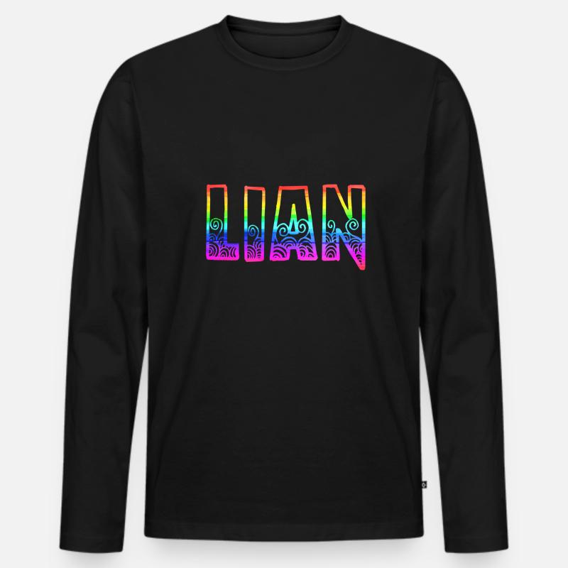 lian rs regenbogen - Männer Premium Bio Langarmshirt - Schwarz