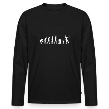Évolution des zombies - Zombies - T-shirt manches longues Premium bio Homme - noir - Devant - Nico (187cm)