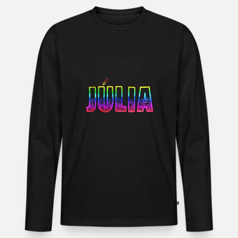 julia rs regenbogen - Männer Premium Bio Langarmshirt - Schwarz