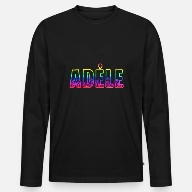 adéle rs regenbogen - Männer Premium Bio Langarmshirt - Schwarz
