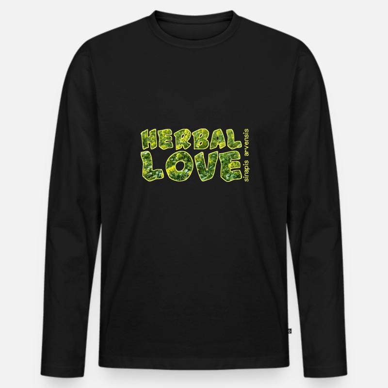 herbal love ackersenf - Männer Premium Bio Langarmshirt - Schwarz