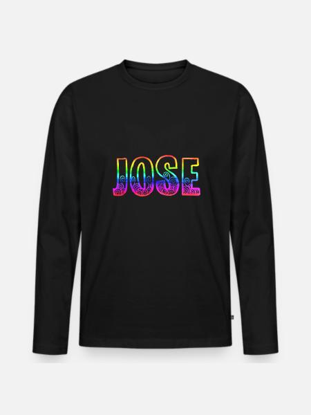 Jose R's Rainbow - Men's Premium Organic Long Sleeve Shirt - black