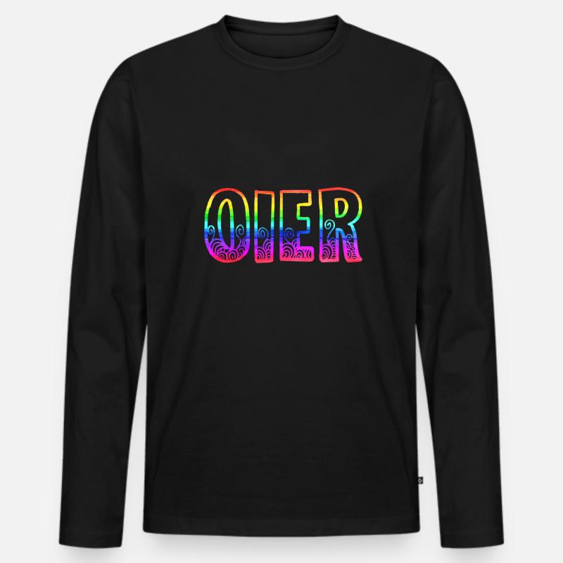 oier rs regenbogen - Männer Premium Bio Langarmshirt - Schwarz