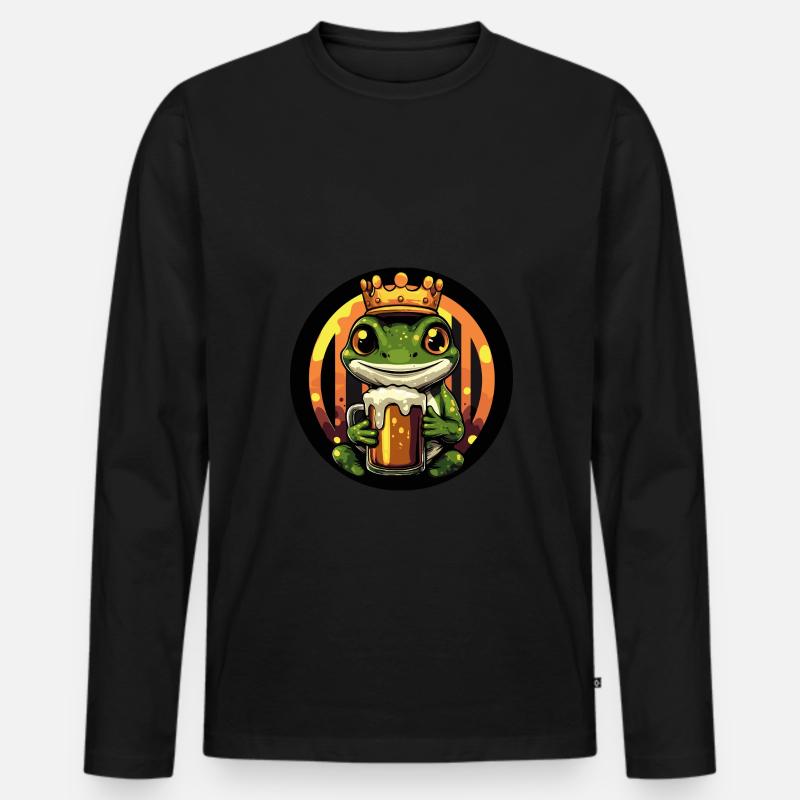 Echse Bier - Männer Premium Bio Langarmshirt - Schwarz