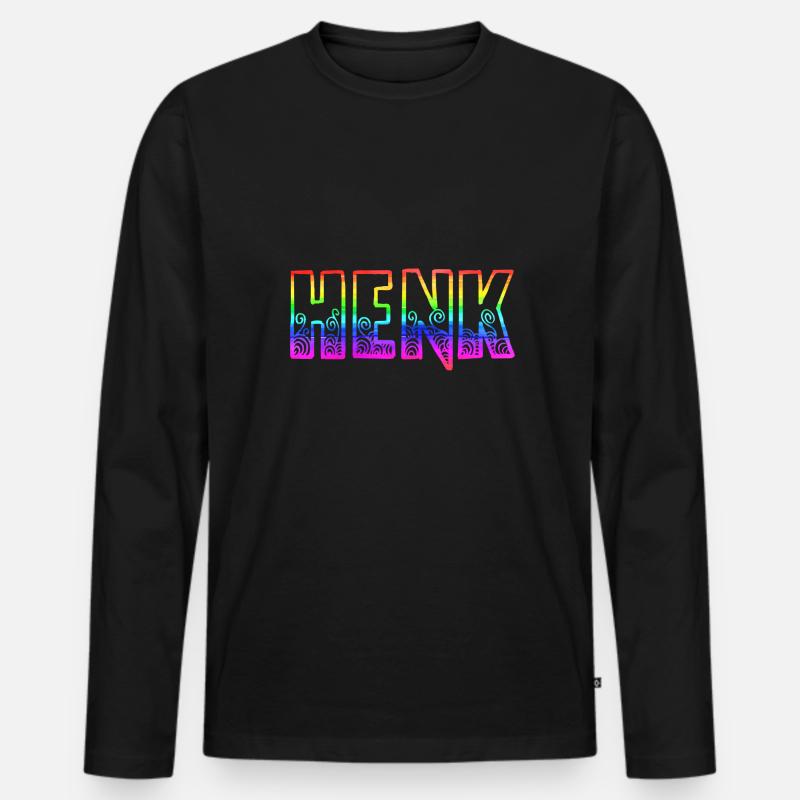 henk rs regenbogen - Männer Premium Bio Langarmshirt - Schwarz