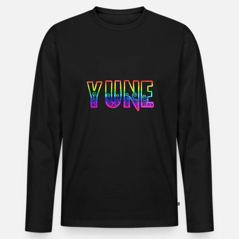 yune rs regenbogen - Männer Premium Bio Langarmshirt - Schwarz