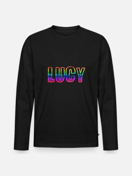 lucy rs rainbow - Men's Premium Organic Long Sleeve Shirt - black