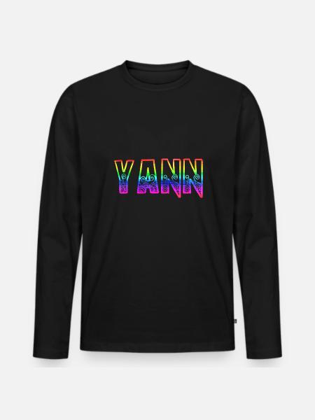 yann rs rainbow - Men's Premium Organic Long Sleeve Shirt - black