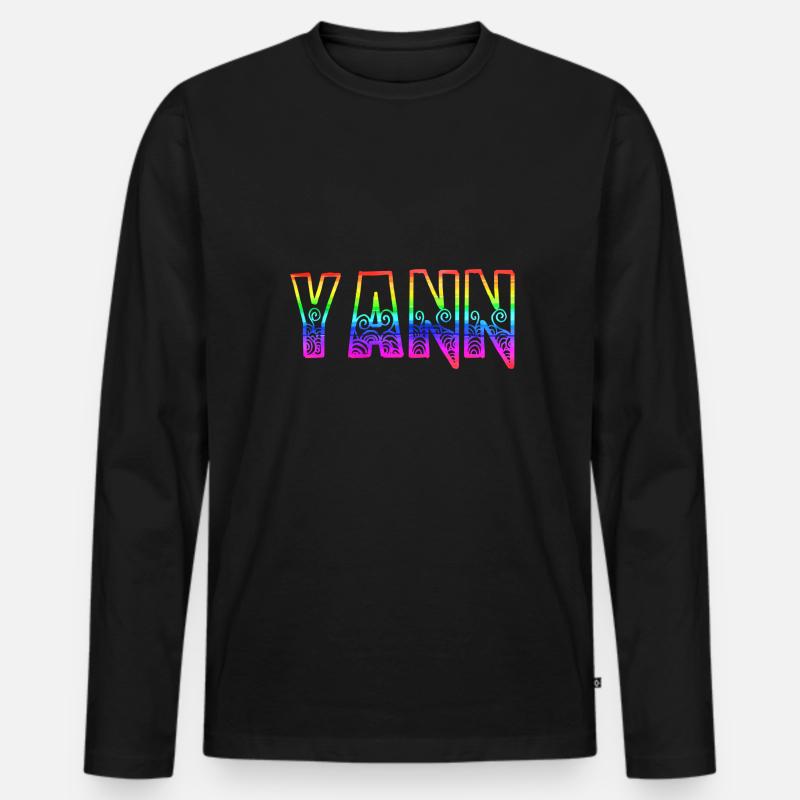 yann rs rainbow - Men's Premium Organic Long Sleeve Shirt - black