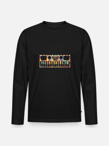 Synthesizer Synthesizer Geometric - Men's Premium Organic Long Sleeve Shirt - black