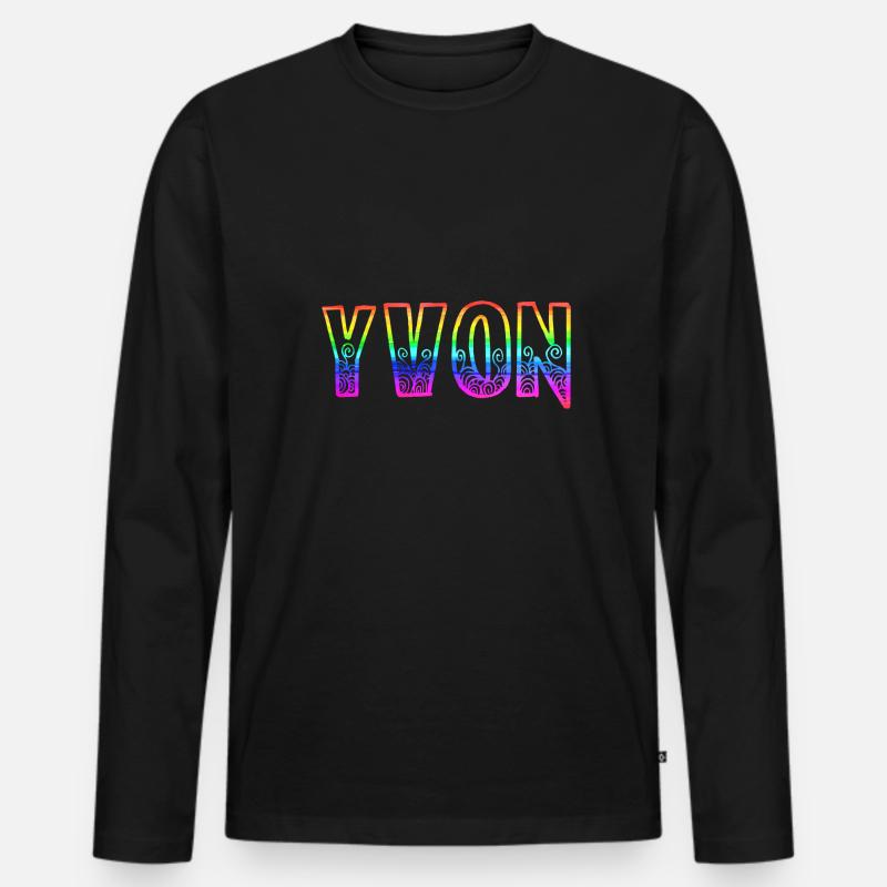 yvon rs regenbogen - Männer Premium Bio Langarmshirt - Schwarz