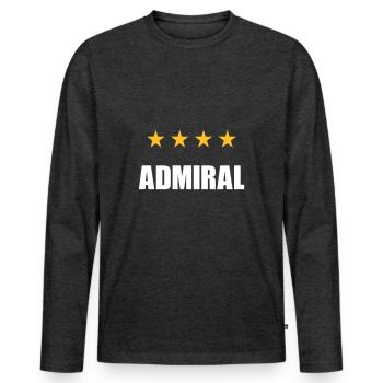 ★ Les couleurs de conception peuvent être modifiées ★ Amiral (quatre étoiles) - T-shirt manches longues Premium bio Homme - anthracite chiné - Devant - Nico (187cm)