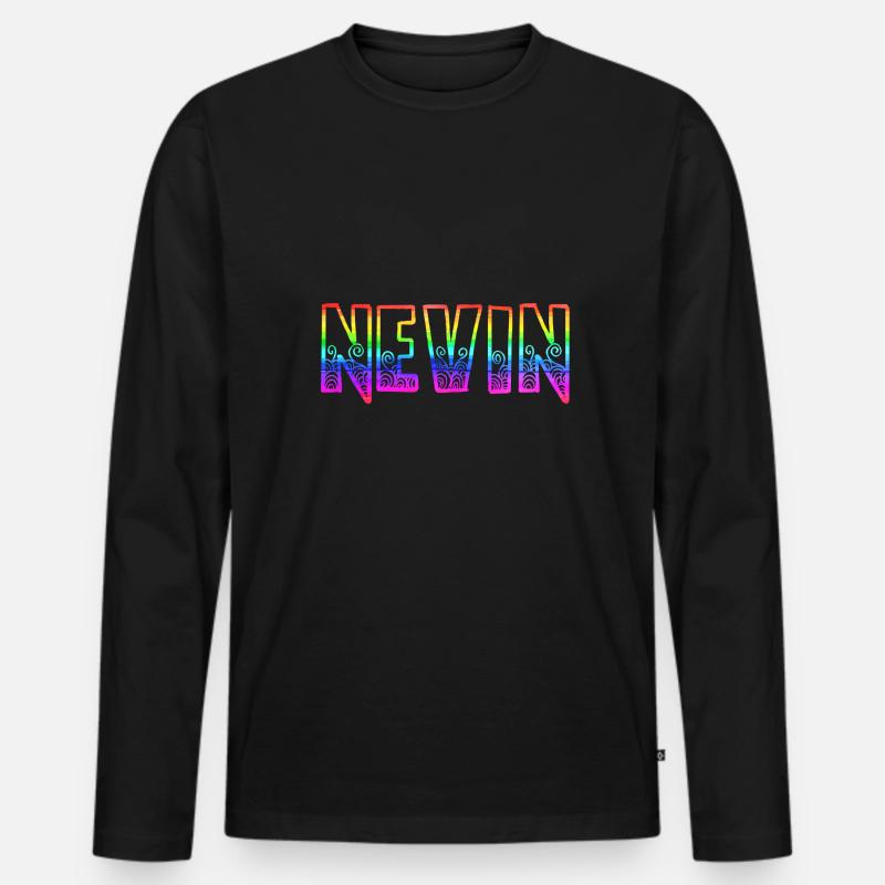 nevin rs regenbogen - Männer Premium Bio Langarmshirt - Schwarz